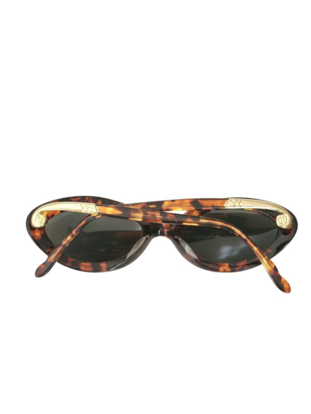 YVES COGAN Vintage Tortoiseshell Gold Green Lens Oval Sunglasses Y901 52 mm - Picture 7 of 11